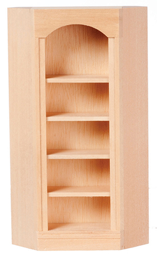 Dollhouse Miniature Corner Bookcase, Angle Sides